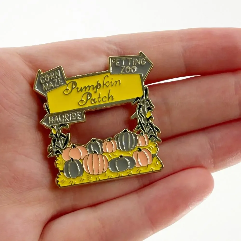 Autumn Pumpkin Patch Enamel Pin Soft Enamel Corn Maze Hayride Fall
